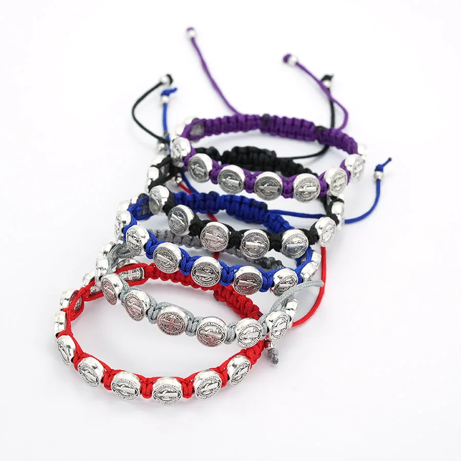 New 5 Colors Virgin Mary Bracelet Men Women Religious Fashion Accessory Lucky Red String Braslet Adjustable Cord Chain Braclet