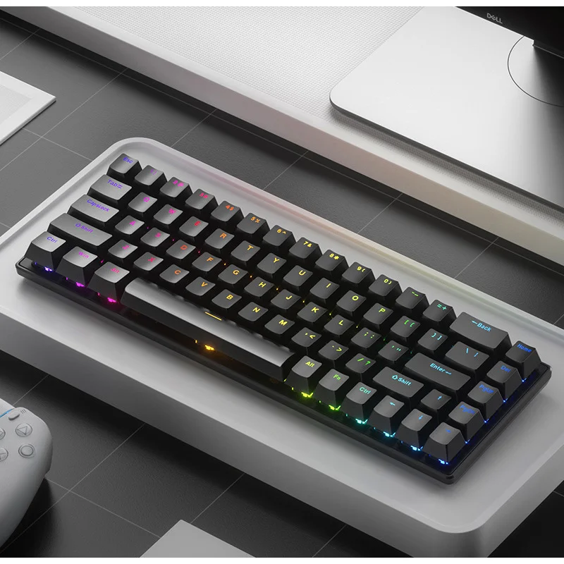 لوحة مفاتيح ميكانيكية سلكية للألعاب RGB روسيا ذات تخصيص تفاعلي ثلاثي الأوضاع مع إضاءة خلفية للكمبيوتر المحمول