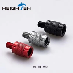HEIGHTEN Landing Net Handle Connector 8mm/12mm Thread Adapter Fishing Tackle Aluminum Alloy