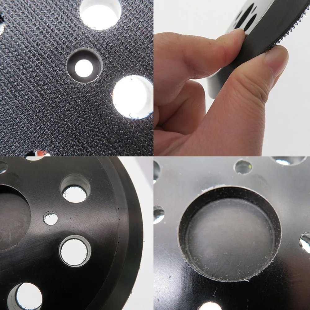 

5-дюймовая сменная подушечка для орбитальной шлифовальной машины, 8 отверстий, универсальная совместимость, шлифовальная подушечка на липучке, подложка для шлифовальной машины на липучке