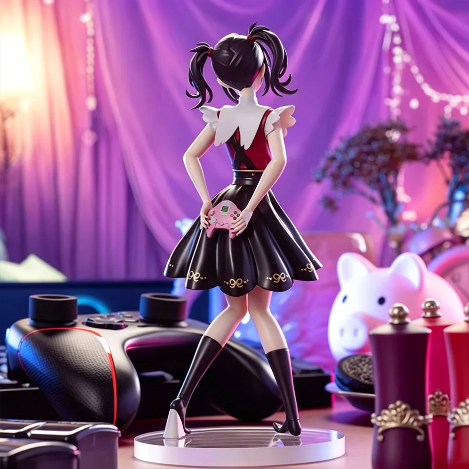 Needy Girl Overdose Anime Figure with Cat, Virtual Streamer PVC Collectible Model Ornament Toy Birthday Gift view 4