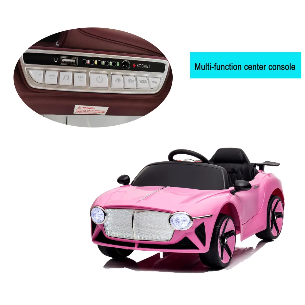 12 V Ride on Car, Kids Electric Car,  Riding Toys for Kids with Remote Control/PU Seat/ Swing/Amazing Gift for 3~6 Years