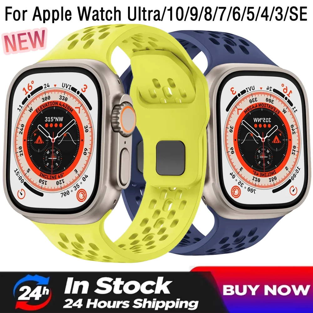 سيليكون الفرقة ل أبل الترا 3 2 49mm11 10 46mm 42mm حزام تنفس سوار iWatch 9 8 7 6 5 SE3 45mm 44mm 41mm Correa #1