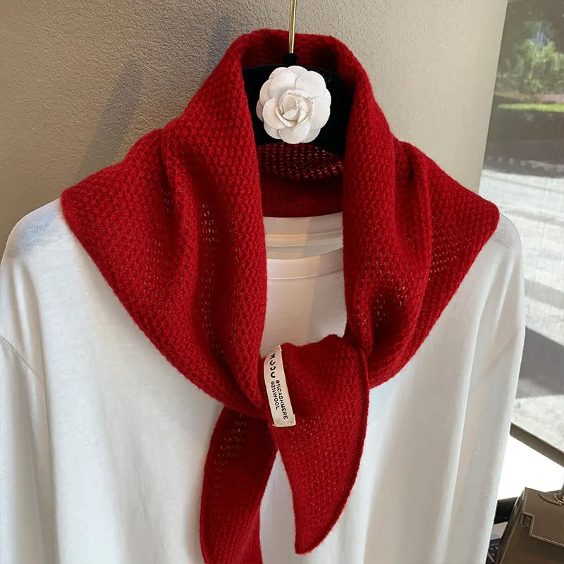 

Высококачественная универсальная верхняя одежда из Кореи, элегантный женский теплый вязаный шерстяной шарф для осени и зимы, шарф-палантин.