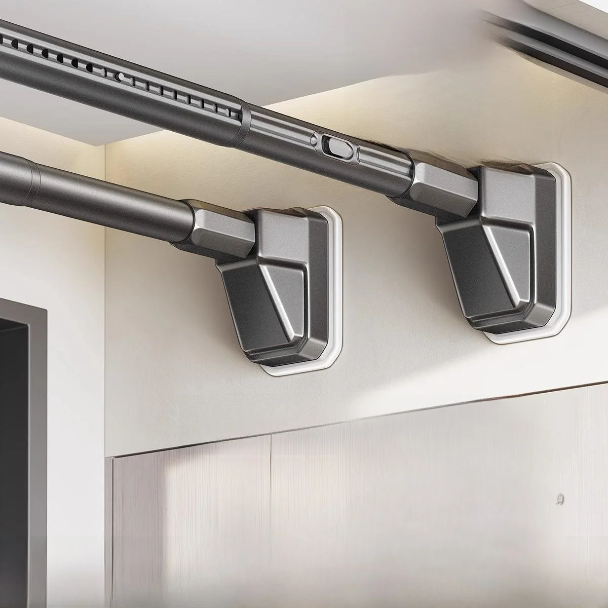 Stainless Steel Retractable Clothes Drying Rods Closet Support Bar Universal Bathroom Curtain Rod Horizontal Bar Clothes Hanger