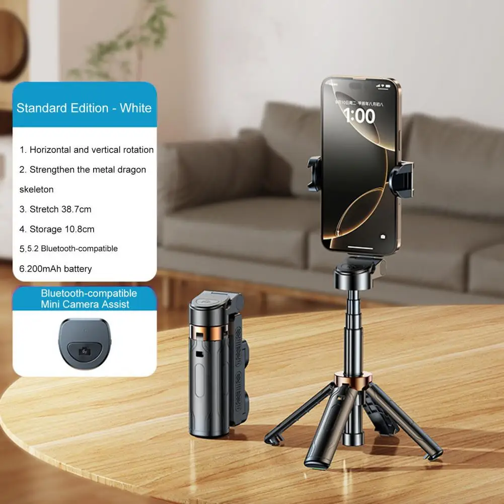 Video Creator Selfie Stick 360 Degree Rotation Bluetooth Selfie Stick with Remote Control for Height Adjustable Selfies Vlogs