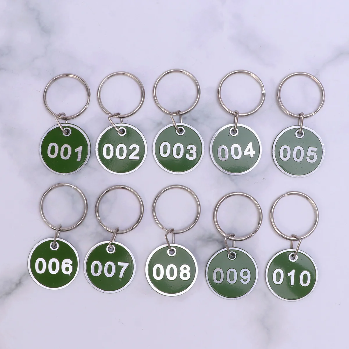 50Pcs Aluminium Alloy Storage Tags Metal Numbers Plates Luggage ID Tags Key Ring Labels (Number 1-50)