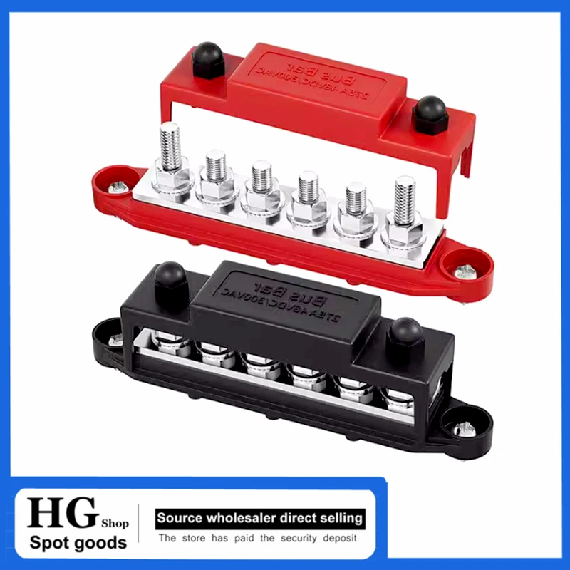 275A Busbar Terminal Block Bus Bar 12V Power Distribution Block 6 x M8 For Automotive Sound Audio Car Power Distributor