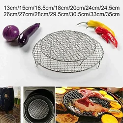 Round Cooling Baking Rack Versatile 201 Stainless Steel Wire Oven Grill Sheet For Barbecue Grilling Baking Drying BBQ Accessory