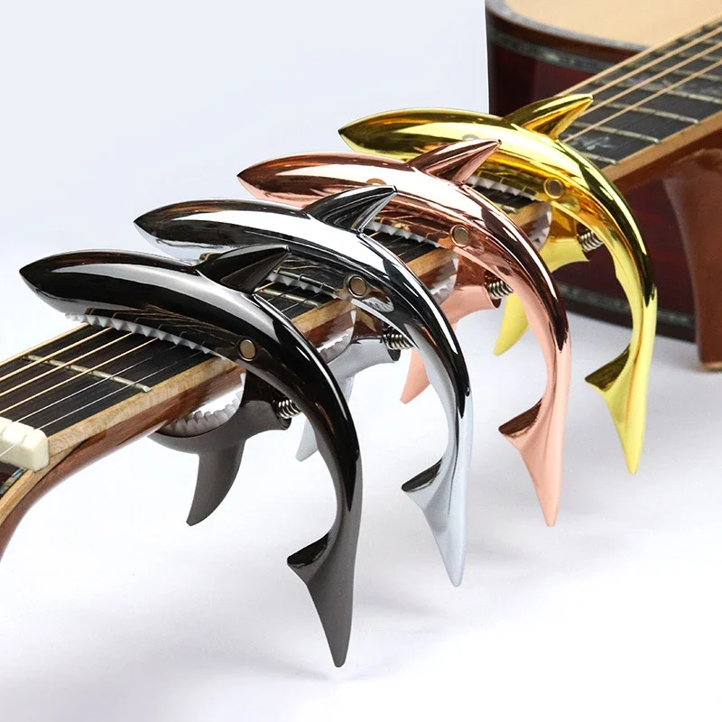 Capo de tiburón de Metal para guitarra acústica, Clip de variación de tono de guitarra eléctrica, puente de bajo, accesorios para Instrumentos Musicales de aleación de Zinc, 1 ud.