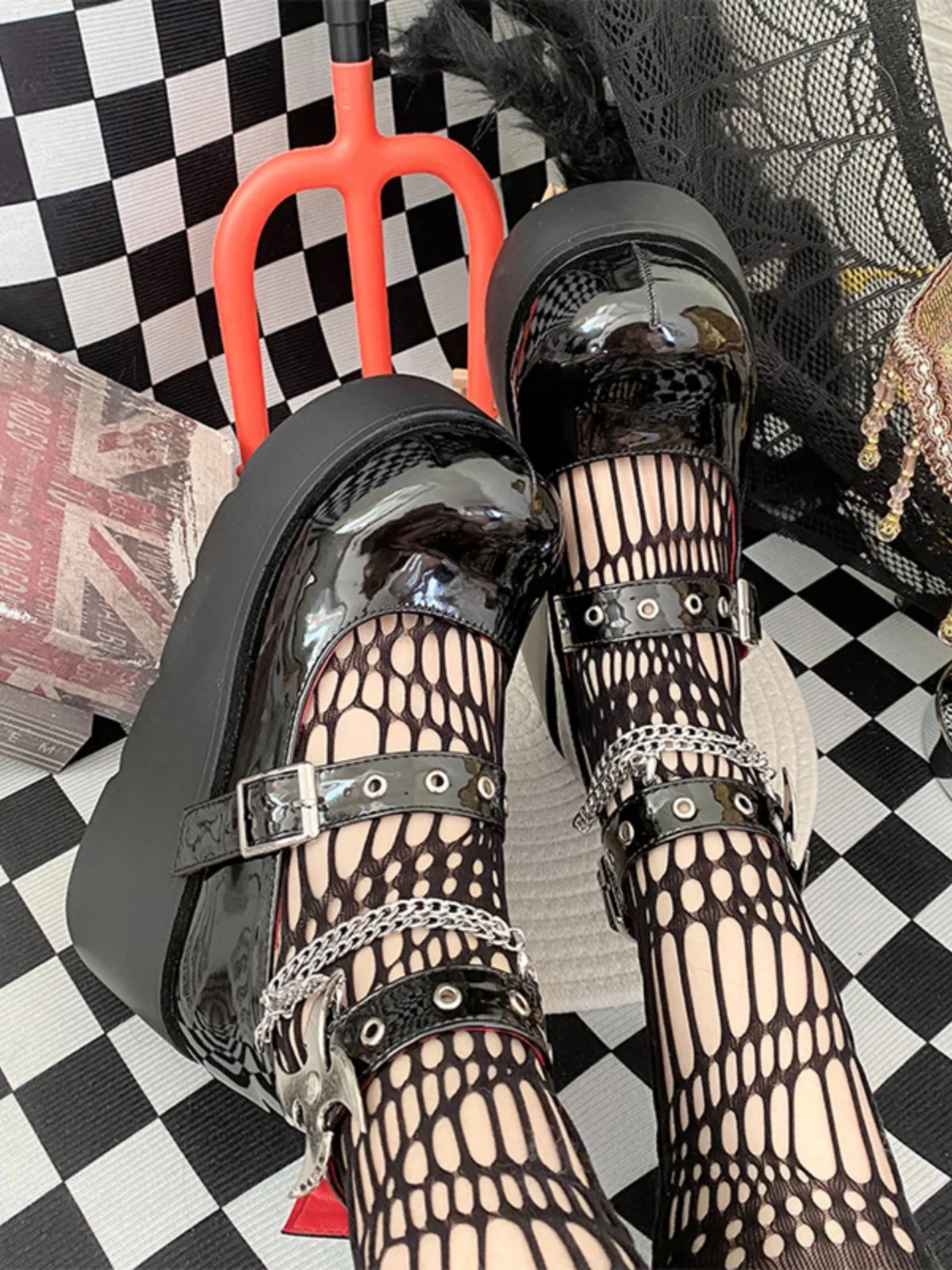 

Original Fairy Godmother Dark Punk Y2k Spicy Girl Gothic Thick Sole Leather Shoes Female Lolita Shoes Japanese Vintage Shoes