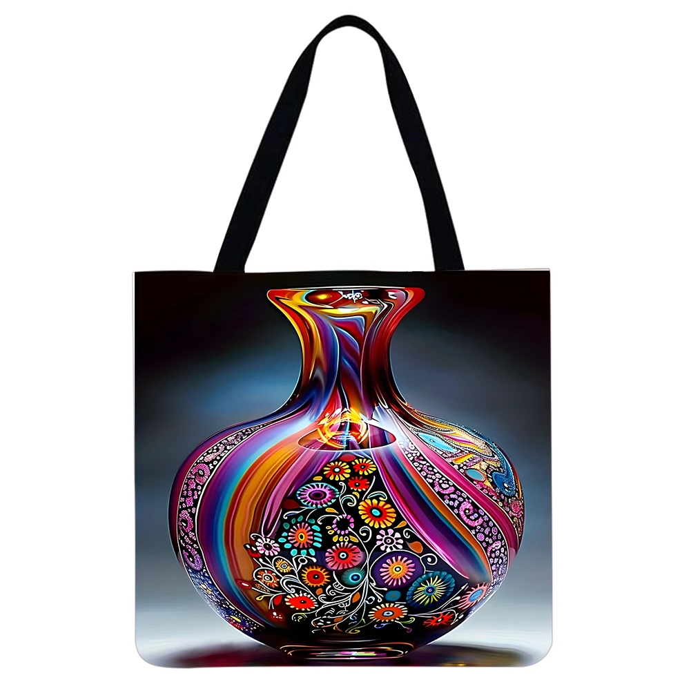 4pcs Vase-Large Capacity Linen Tote Bag