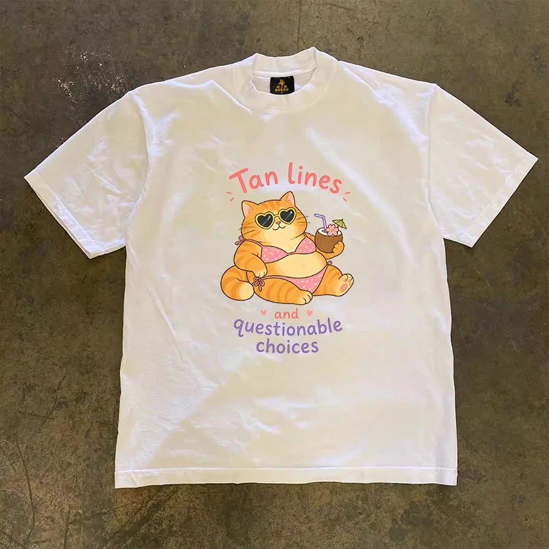 Loose Fit Cotton T-Shirt Unisex Short Sleeve Double Thread UPUPXIA Hero Print Sweat Absorbent round Neck Casual Summer Top