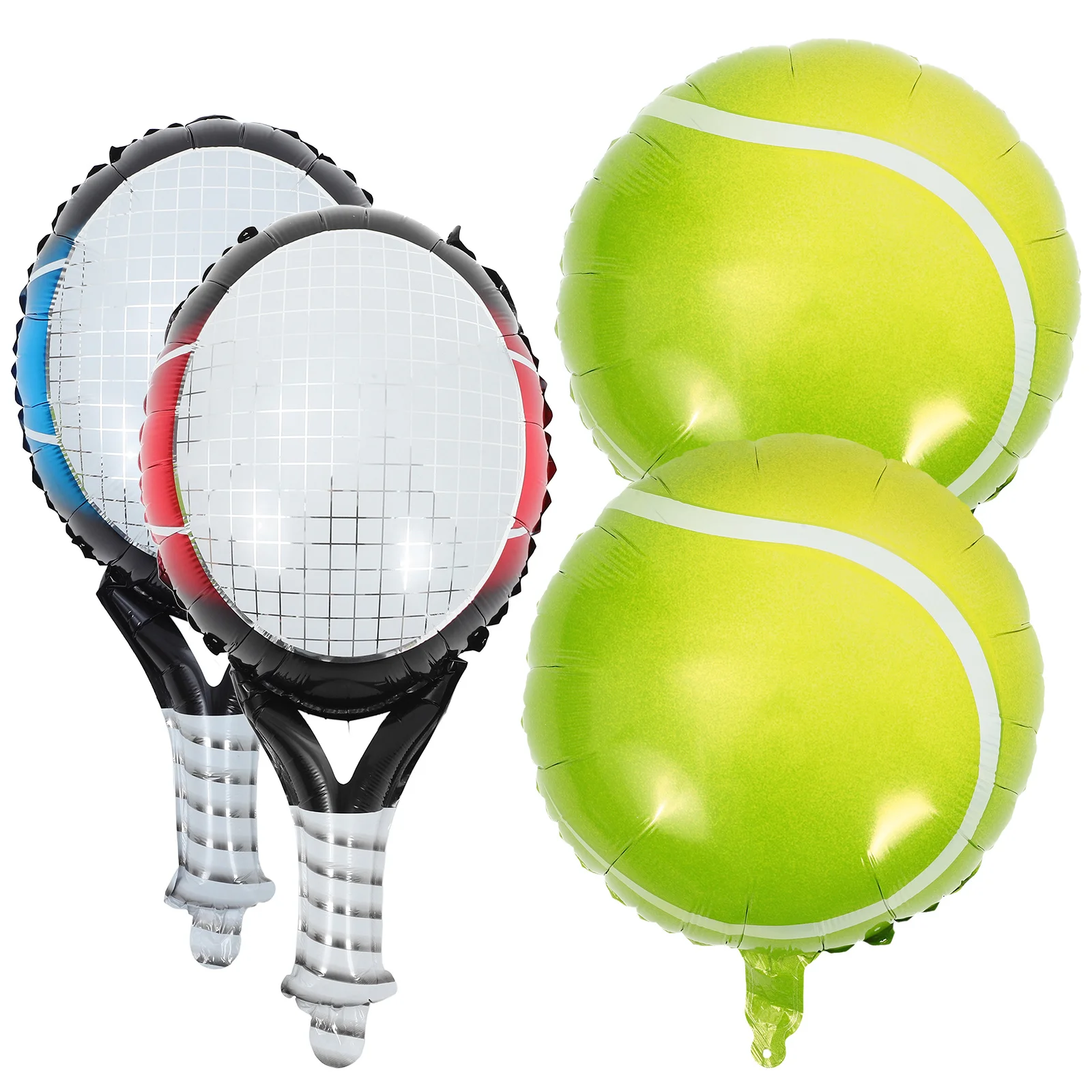 

1Set Tennis Balloons and Rackets Set Foil Colorful Inflatable Tennis Party Decorations Birthday Bachelorette Outdoor