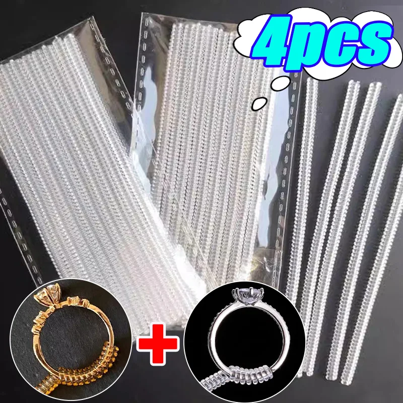 

New Invisible Transparent Ring Size Reducer Spiral Spring Based Rings Adjustable Tightener Resizing Jewelry Tools Accessories