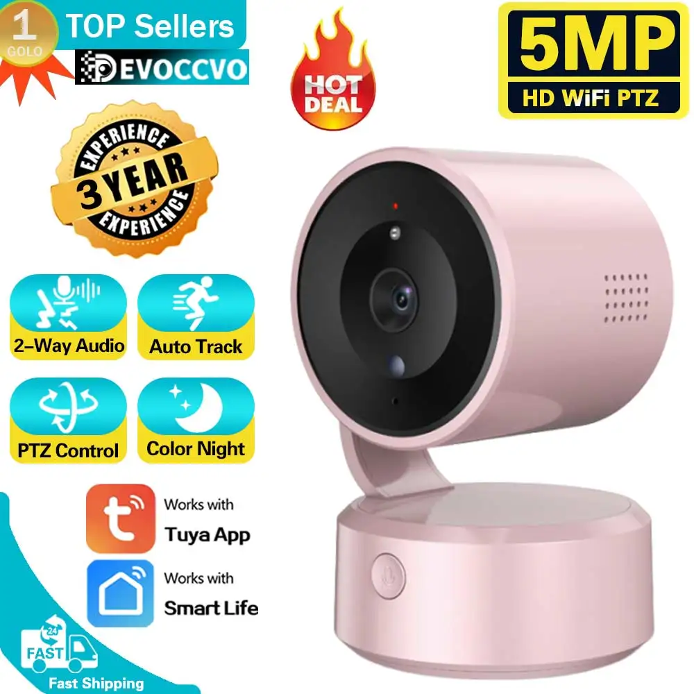 Tuya 5MP PTZ Control WiFi IP Camera One- touch Call Indoor Baby Monitor Wireless Security Protection Cameras Remote Control