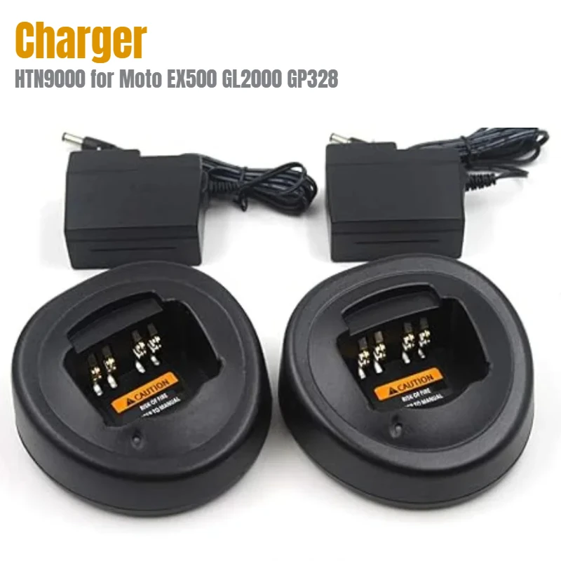 2PCS HTN9000D HNN9008 Charger Ni-MH Ni-CD Li-ion Battery Charging Dock Desktop Charger for Motorola GP328 GP388 Two Way Radio