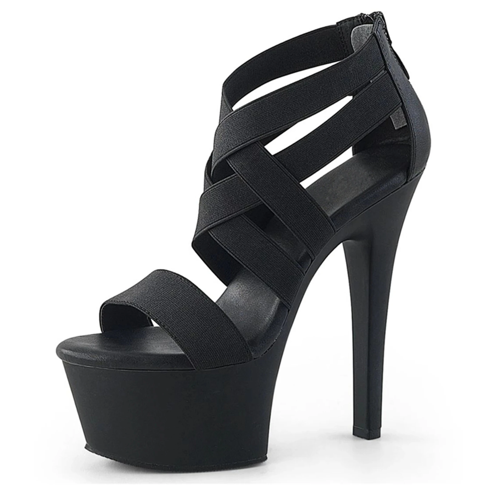 

Черные босоножки на платформе в римском готическом стиле на шпильке с узкими ремешками и заклепками для клубных танцев на пилоне, обувь для стриптиза в стиле панк