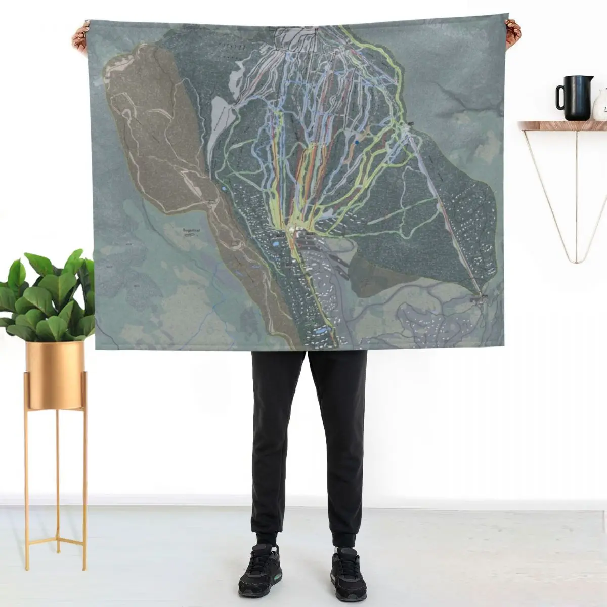 Sugarloaf Resort Trail Map Throw Blanket Blankets For Baby Furry wednesday Picnic Sofa Winter beds Blankets
