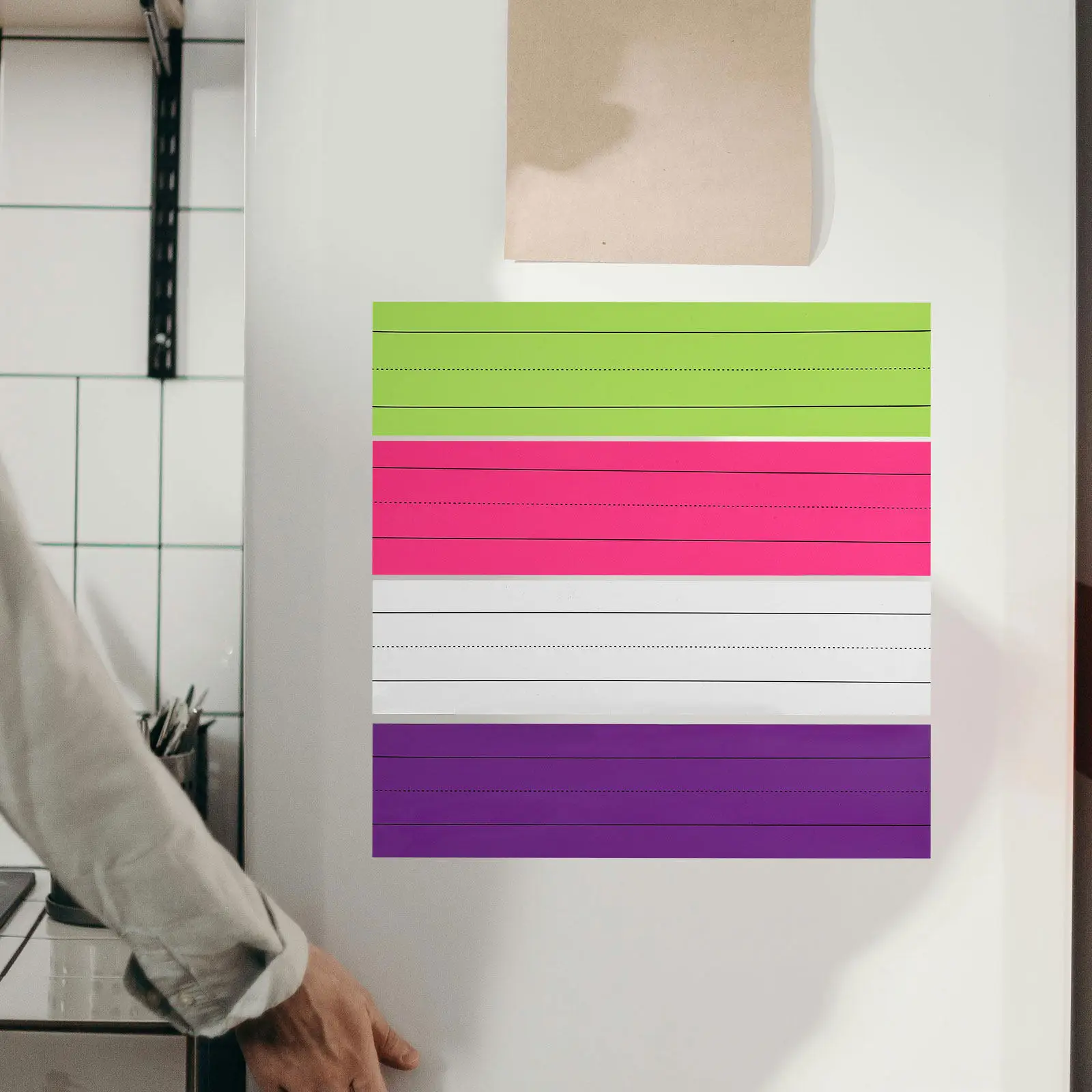 4Pcs Magnetic Sentence Strips Large Dry Erase Reusable Surface Teacher Classroom Management Tool Colorful Organized Layout