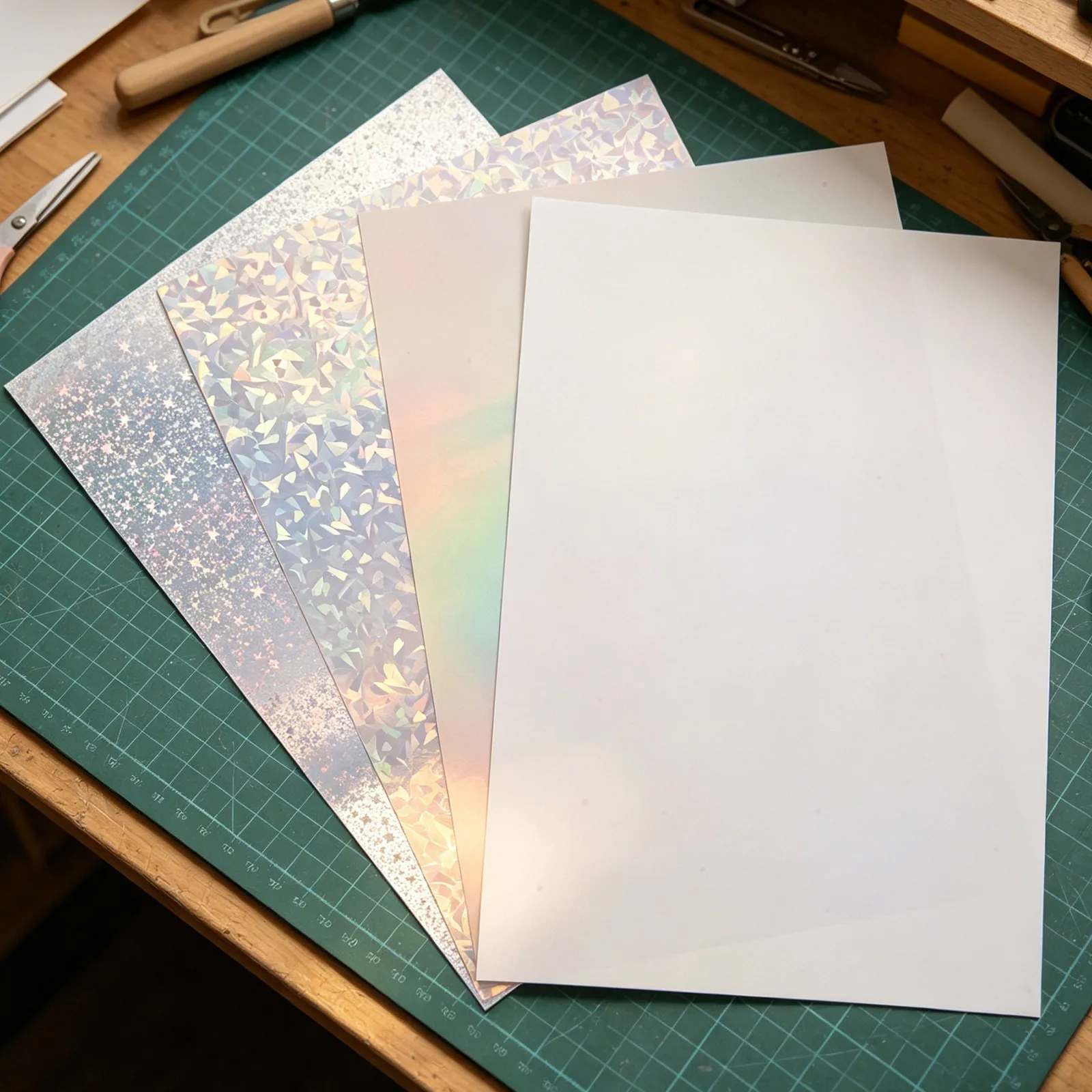 20Sheets Holographic Vinyl Sticker Paper Printable Self Adhesive Waterproof for Inkjet Laser Printer Craft Labeling Office