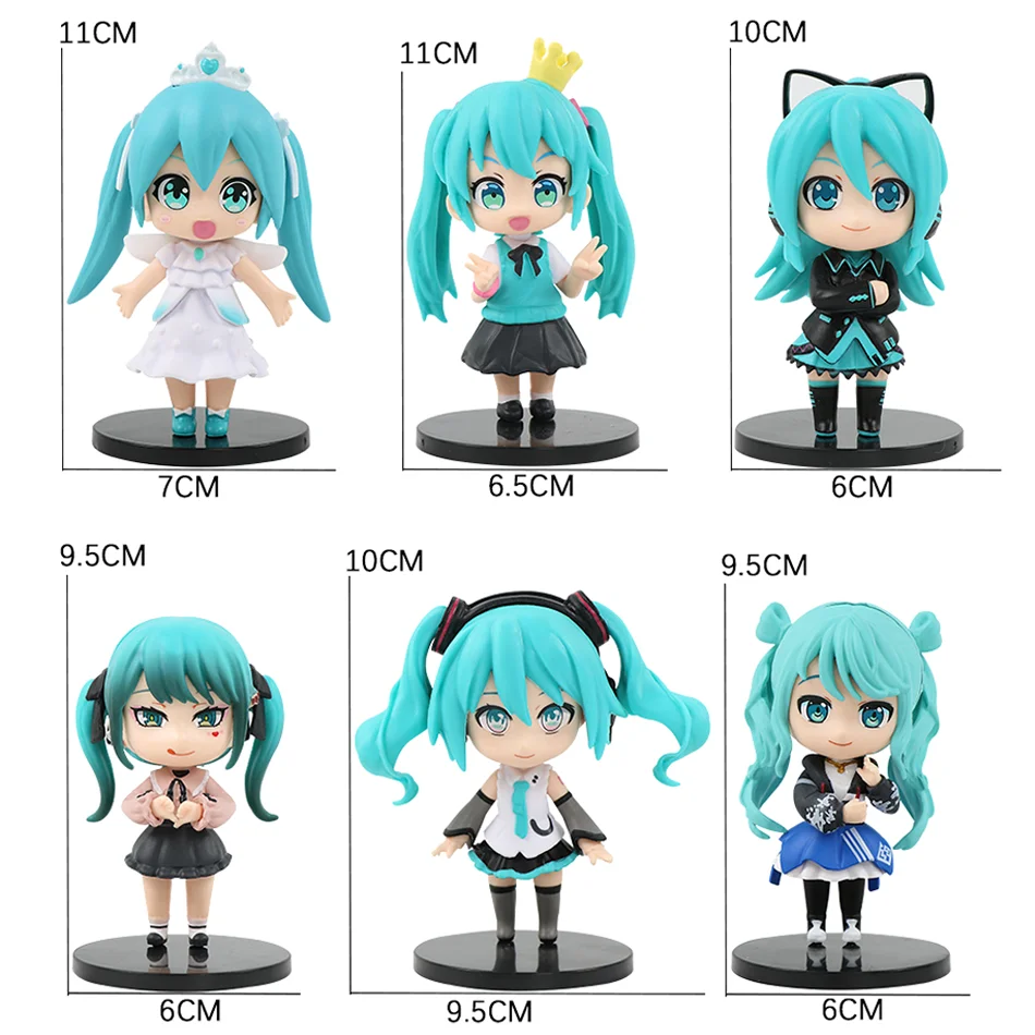 SS Neu Heißer Verkauf 6 Stück/Set Anime Neue Miku Figur Mini-Charakter-Ornamente Kawaii Hatsune Tischdekoration für Zuhause Erwachsenen-Spielzeug Kindergeschenk – Detail 3