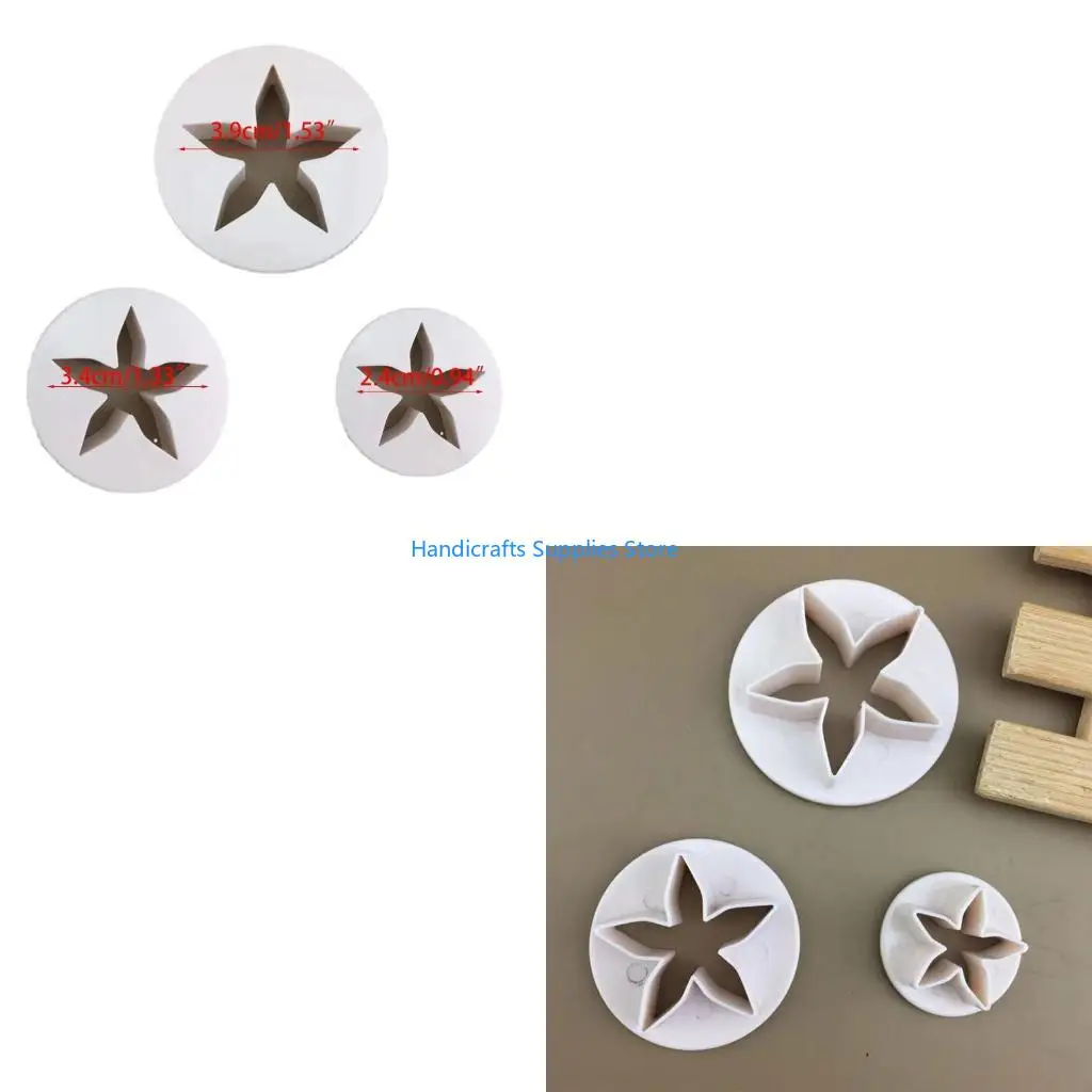 R1WA Five-pointed Star Fondant Moulds Plastic Material Fondant Cutter Push-type