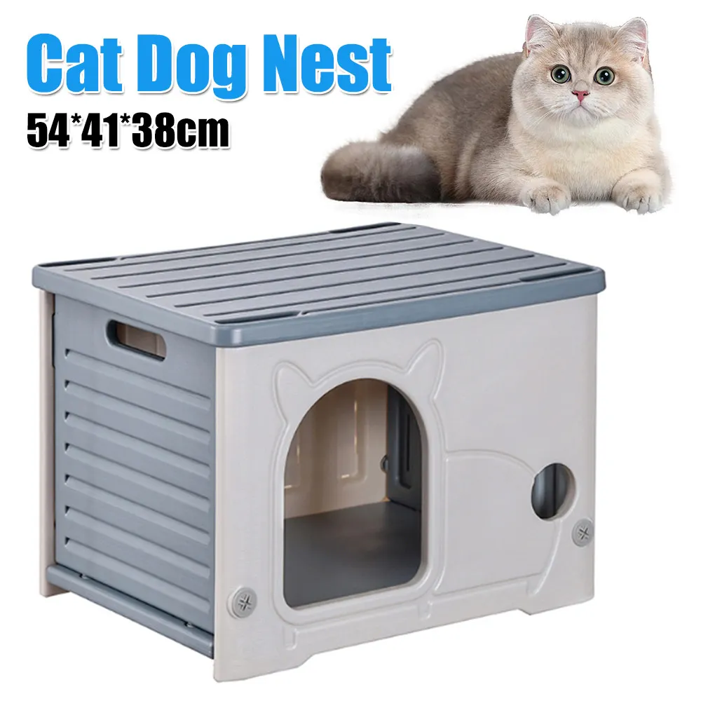 

Stray Cats Houses Four Seasons Outdoor Cat House Rainproof Cozy House for Small Pets Outdoor Kitten Nest