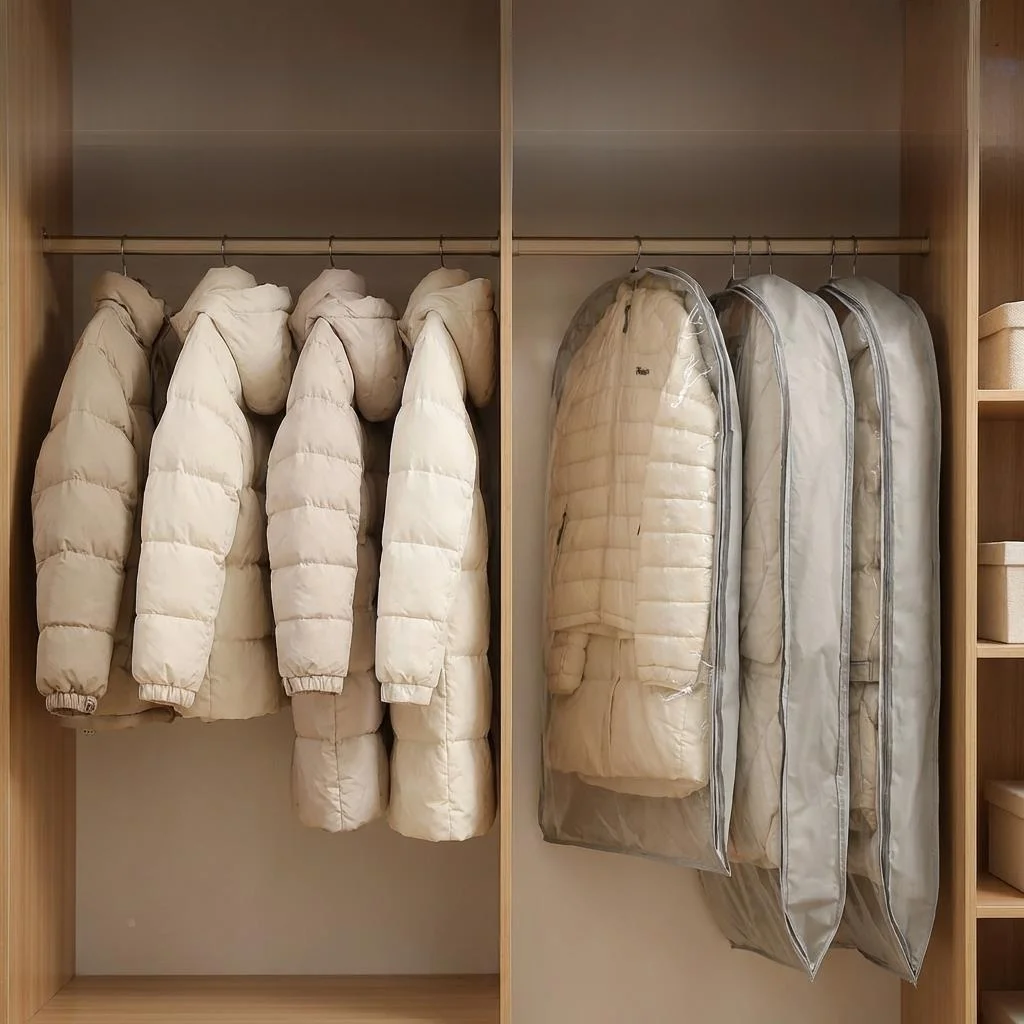 

Thickened Zipper Full-Closed Dustproof Bag for Clothes Storage Home Wardrobe Hanging Suit Coat Cover Korean Style Japanese Style