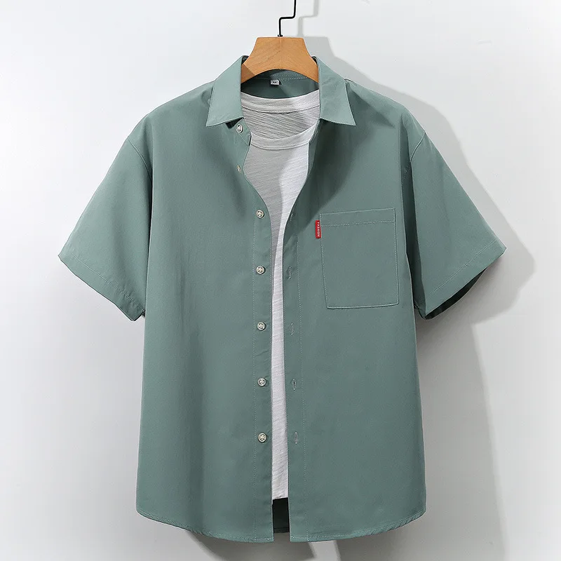 

Men's Short Sleeve Shirt Casual Workwear Youth Fashion Simple Summer Large Size Daily Office Leisure Shirt Polyester Fiber