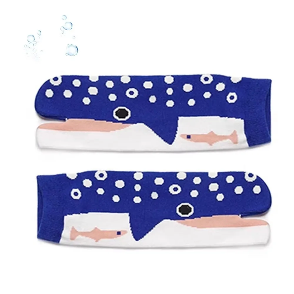 

1pair Fashion Breathable Tabi Socks Casual Soft Fish Pattern Socks Short Socks Daily Wear