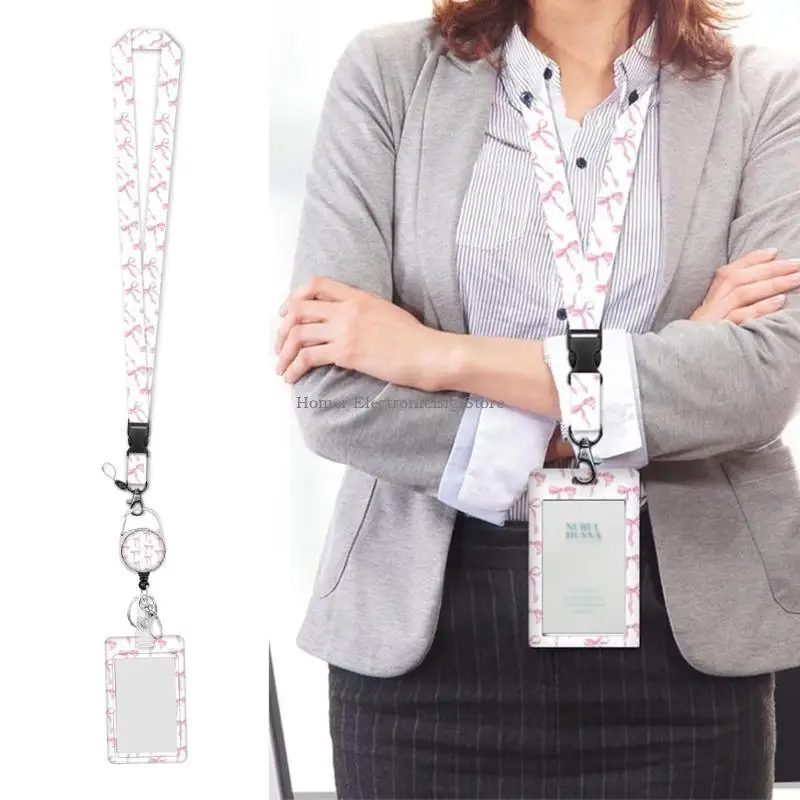 

Retractable Lanyard Badge Holder Identity Card Holder with Retractable Reel Clip