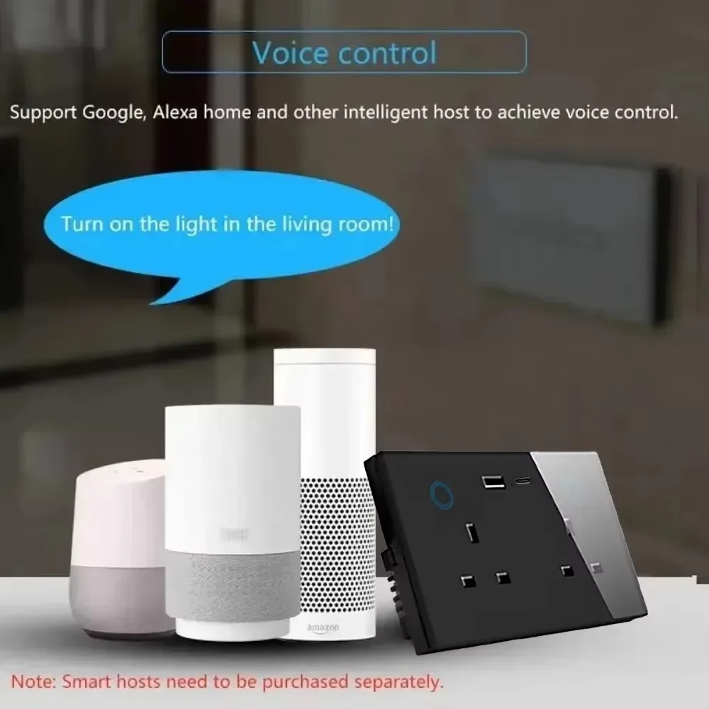 Melery PD 20 واط Type-c USB UK زيجبي مقبس الحائط الذكي اللمس التبديل المكونات منفذ مراقبة الطاقة عن بعد بواسطة Tuya Alexa Google Home