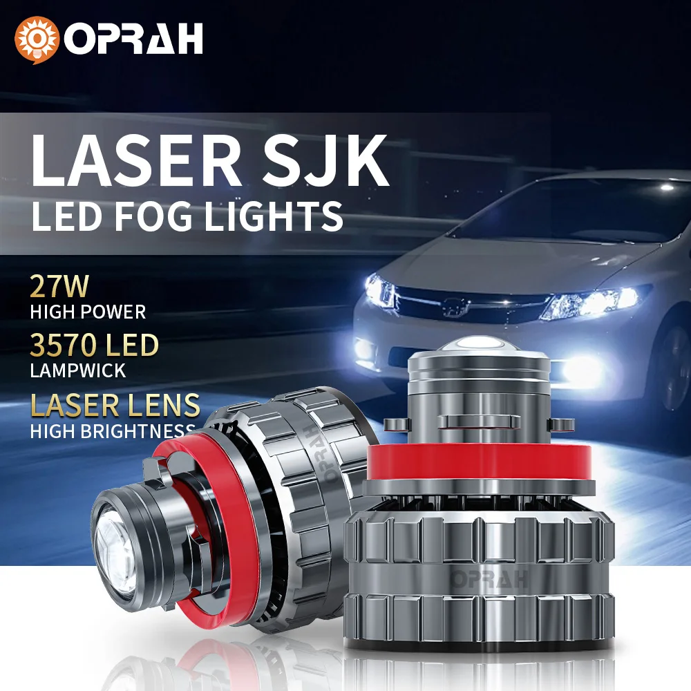 2pcs Laser Lens 3570 LED Fog Bulb LED H7 H11 H8 H9 9005 9006 Car Headlight Canbus Project Lens Fog Light 8000/6000DRL Lamp 12V