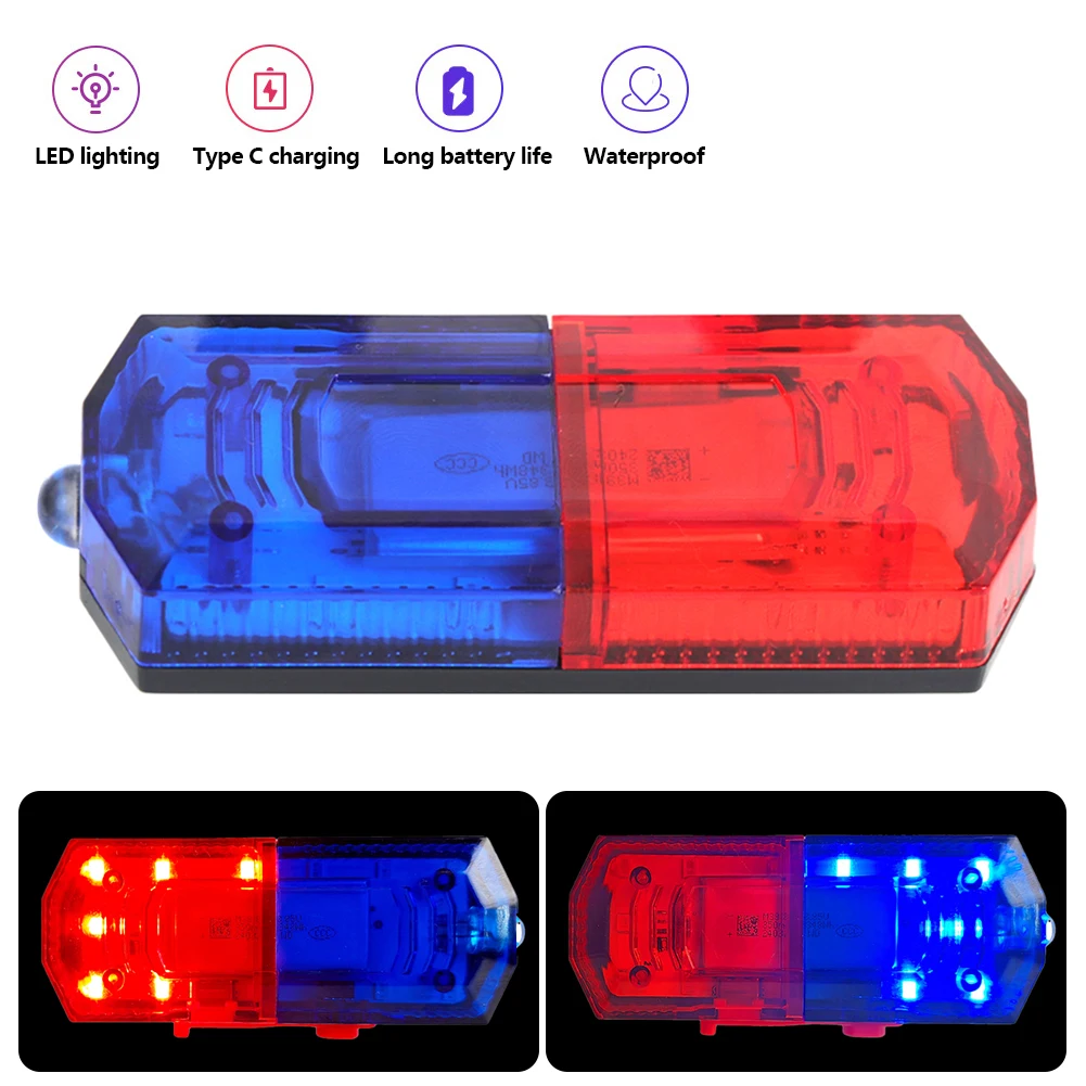 أحمر أزرق LED الكتف تحذير ضوء الكتف كليب ضوء الصرف الصحي عامل سلامة دورية إنذار فلاش إشارة ستروب مصباح