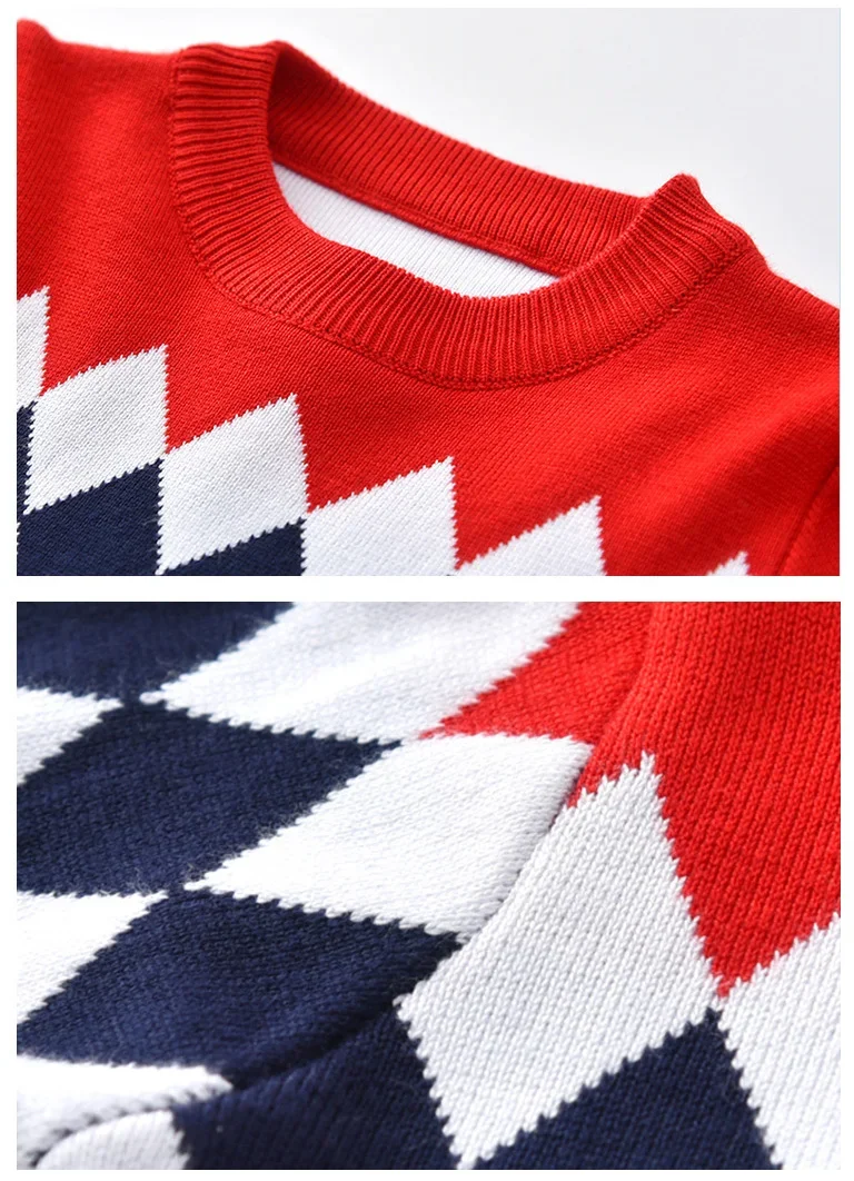 2024 New Autumn Winter Hedging Thick Long-sleeved Boys Sweater Children Sweater Cotton Pullover Boy Baby Sweater for 2-8 Years