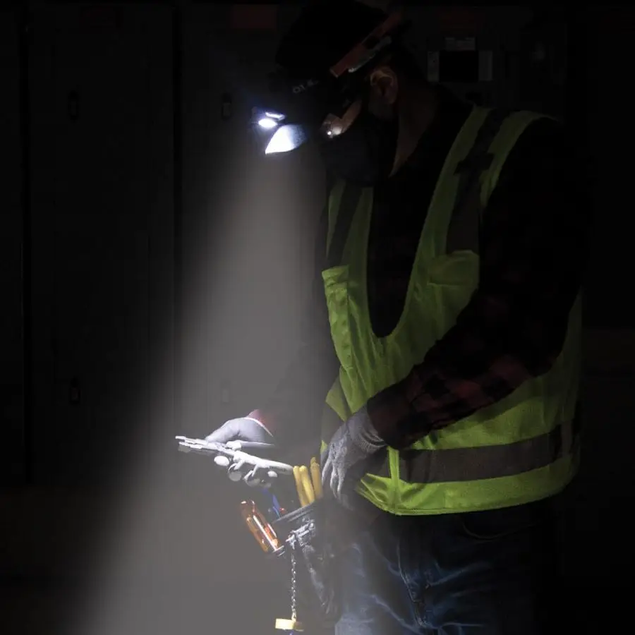 

Налобный фонарь Tools 56414 с перезаряжаемой батареей, 2 цвета LED, тканевый ремешок, прожектор, рассеянный свет, красный LED, 800 люмен, USB-кабель, для кемпинга, бега