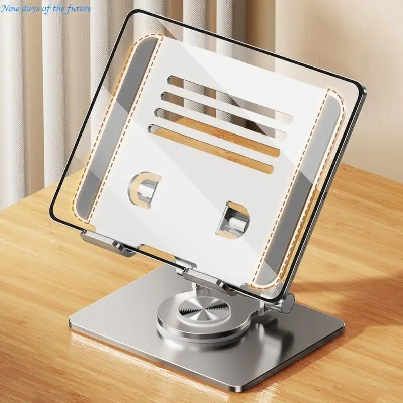 Tablet Stand Desk Risers 360 Rotatable Height Adjustable Foldable Mount Dock E65A