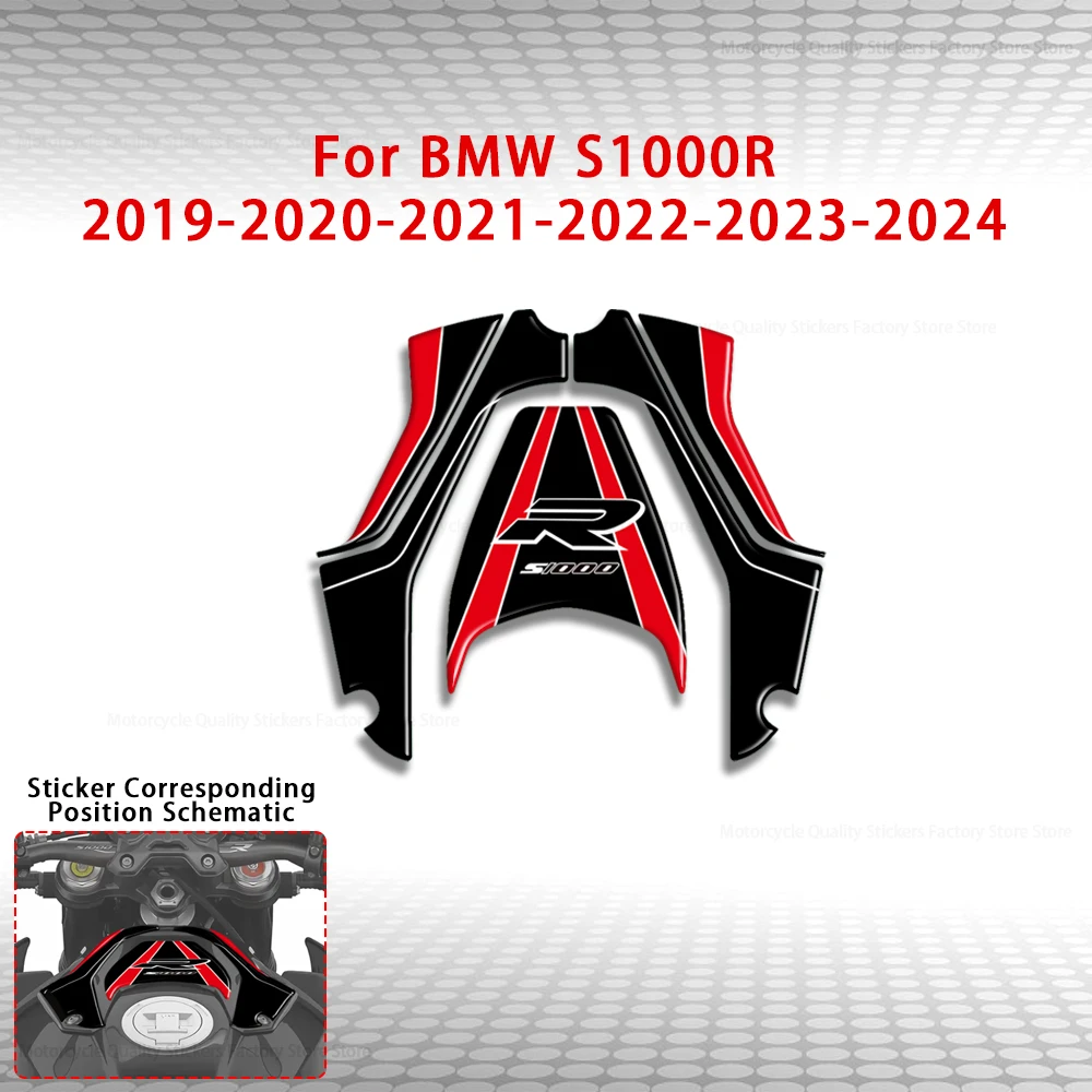 2024 M Motorsport For BMW S1000R 2019 2020 2021 2022 2023 Motorcycle Fuel Tank Sticker 3D Gel Panel Cover Paint Protection Decal