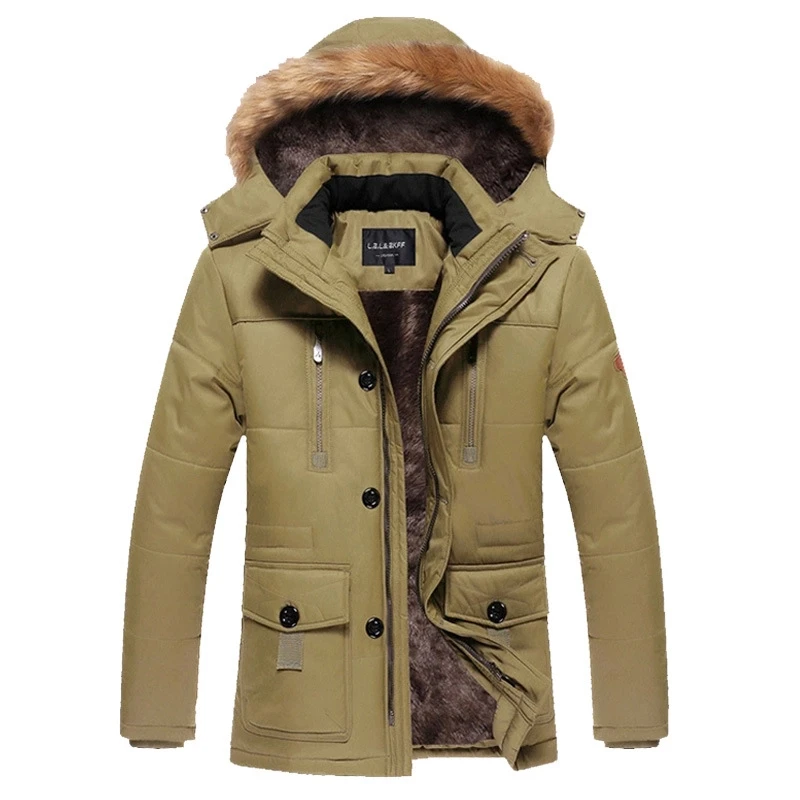 2025 New Jacket Men's Winter Jacket Men's Long Jacket Men's Plus Size Clothing Thick Warm Cotton Jacket Men's Windproof Jacket