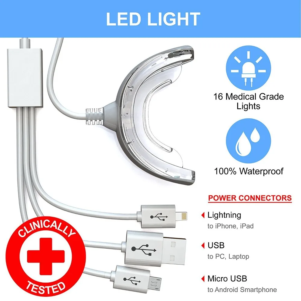 Picture 5: 3 in1 Teeth Whitening Lamp 16 Light Portable USB Rechargeable Blue Light Oral Tooth Whitening Product Beauty Health Oral Hygiene