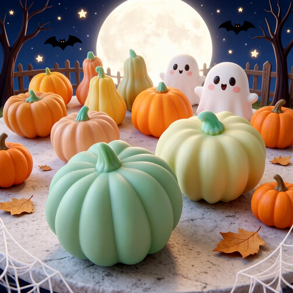 Halloween Pumpkin Silicone Mold DIY Aromatherapy Candles Epoxy Resin Plaster Ornaments Mould Handmade Soap Candle Making