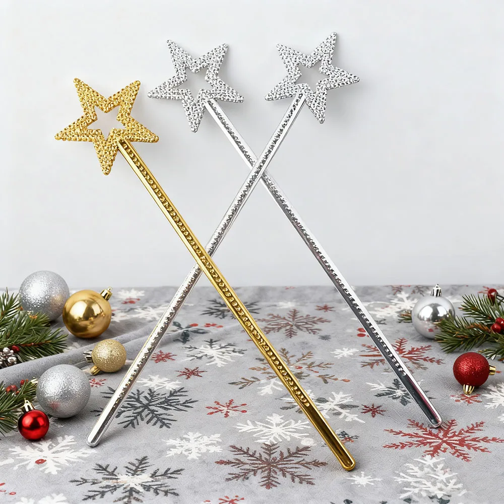 4 Stück Stern-Zauberstab – Cosplay-Zubehör für Prinzessinnenpartys und Hochzeiten, Veranstaltungen, leichte Requisite für Geburtstag, Weihnachtsfeier – Detail 5