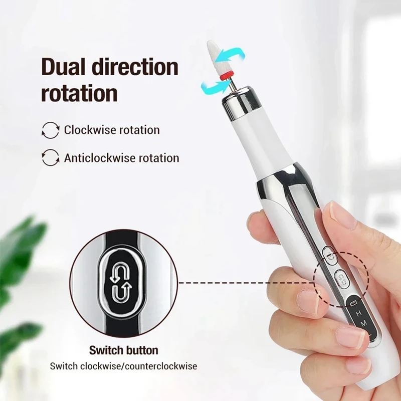 Abae-conjunto de broca elétrica para unhas, apontador de equipamentos de reparo de unhas, ferramenta profissional de moagem de unhas removedor de unhas moedor de unhas