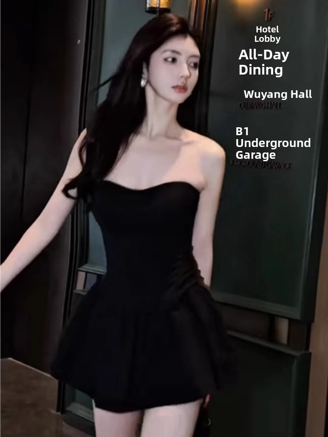 

Elegant Black Dress Set Sexy Strapless Top High Waist Skirt Two-Piece Suit for Young Women Summer Fashion Outfit