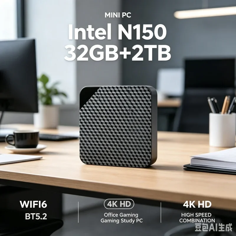 High‑Performance Mini PC Intel N150 16GB+2TB WiFi 6 Support Display Windows 11 Portable Mini Desktop for Work Gaming Home