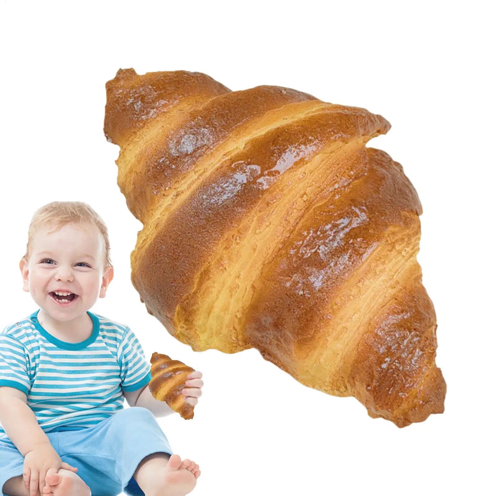 

Simulation Artificial Bread Croissant Model Realistic Fake Food Ornament Lifelike Kitchen Bakery Decor Prop For Home Ornament