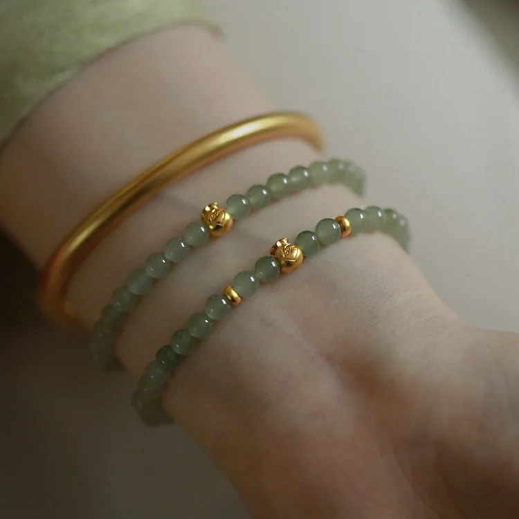 Chinese Style Natural Hetian Jade Handstring Bracelet Lucky Fortune Money Bag Charm Auspicious Blessing Wealth Attracting Gift