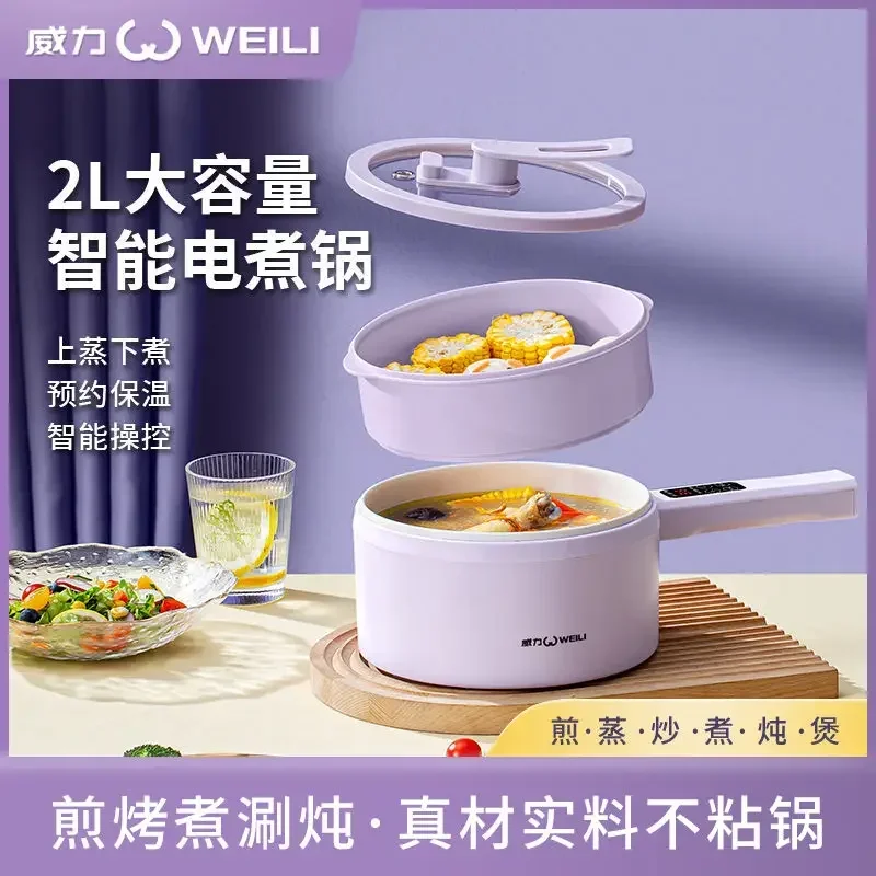 Power Electric Boiling Pot Fried Vegetable Steamed  Stewed Multifunctional Integrated Pot Dormitory  Noodles Small  Multipurpose