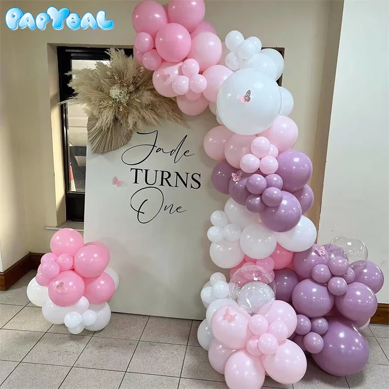 

121pcs Pink Purple Balloon Set Arch Garland Kit For Wedding Birthday Anniversary DIY Balloons Party Decorations Globos